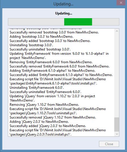 Installing and Updating the Packages in Application